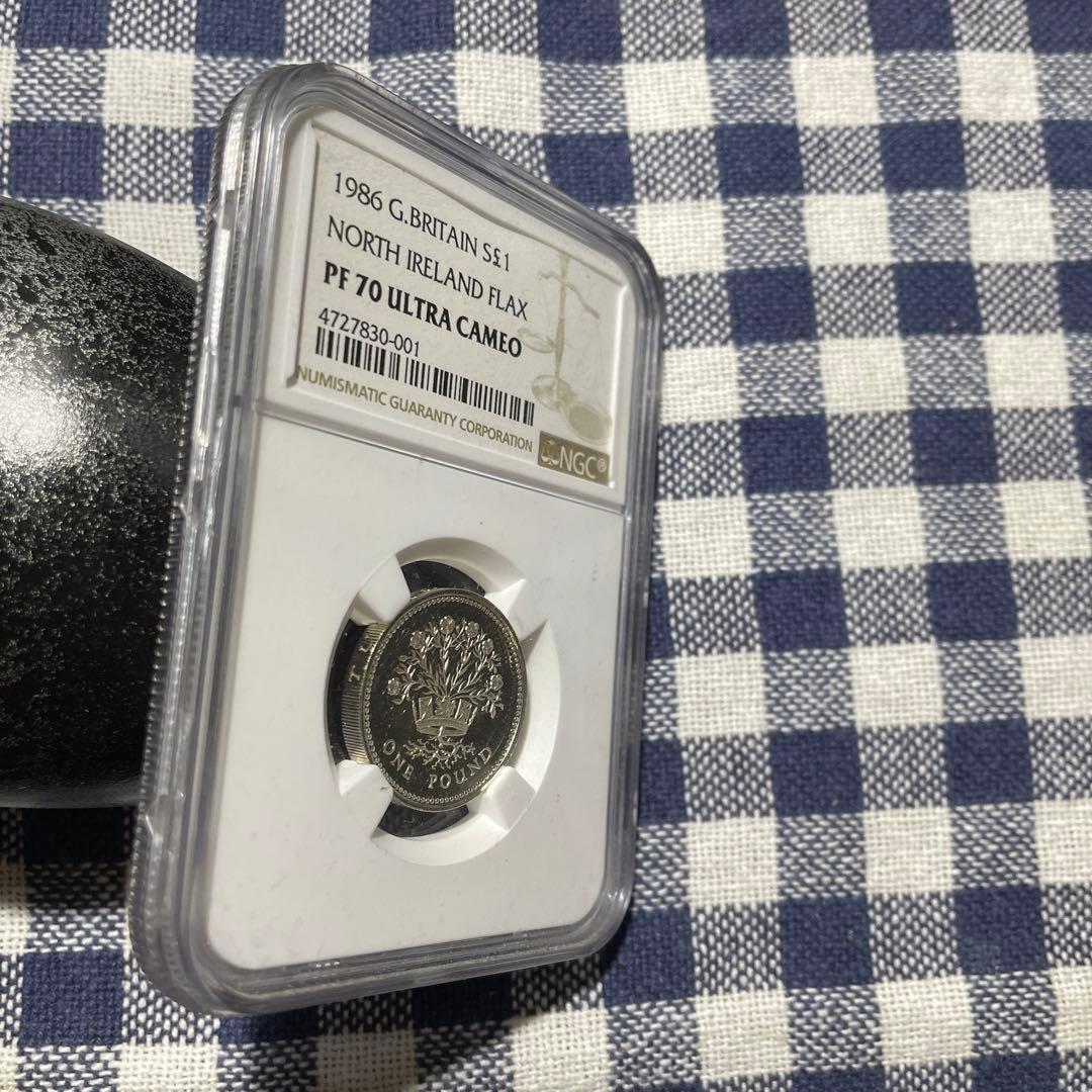 最高鑑定　1986年 G.BRITAIN 1ポンド　PF70