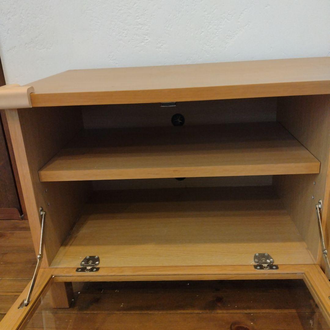 本日セール　無印良品 脚付き　ガラス扉　テレビ台 ナチュラル　 オーク材