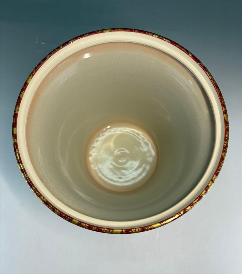 【中古品】中村秋峰造仁清末広唐子遊絵水指（朱替蓋付）共箱USED〈税込•送料込〉