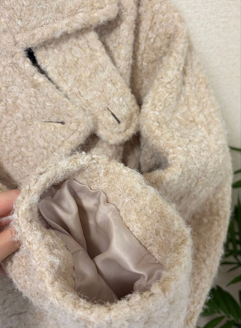 OHOTORO｜Boucle 2way Half Coat｜beige