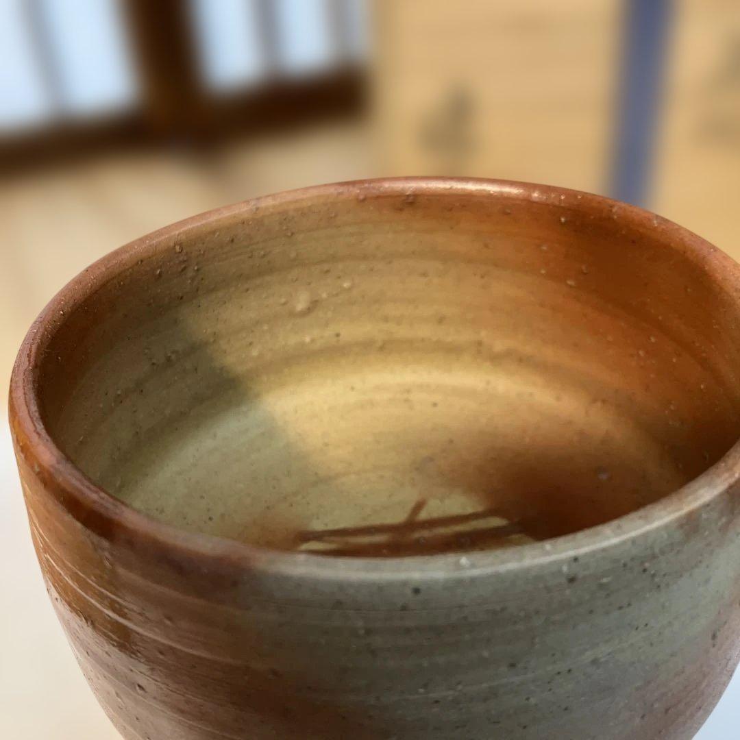 茶道具 茶碗 備前焼 山下 譲治作 共箱 栞付 N290CW