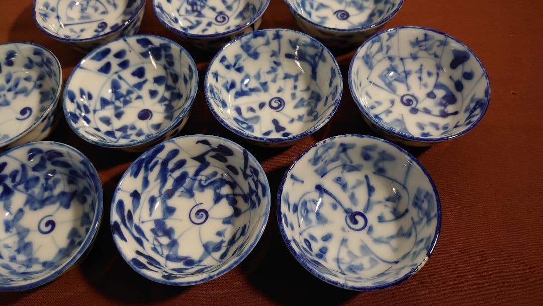 古伊万里　伊万里　染付　なずな　なずな文　煎茶碗　蔵出し　10客