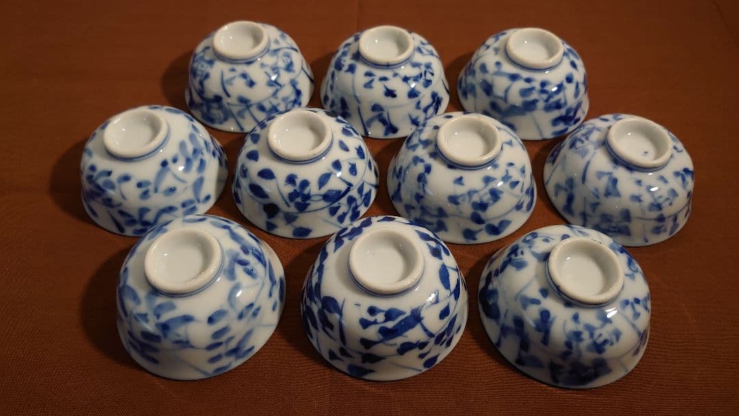 古伊万里　伊万里　染付　なずな　なずな文　煎茶碗　蔵出し　10客