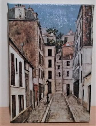 ユトリロ【コタン小路】 立体複製画（日本写真印刷製）　中古美品