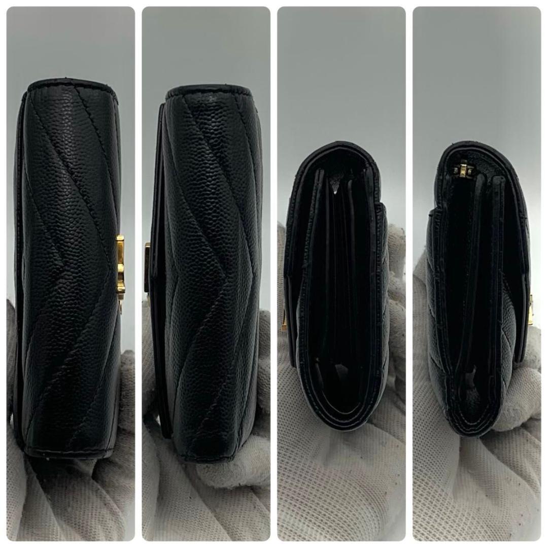 今だけセール！ サンローラン 三つ折り 財布 カサンドラ コンパクト 黒