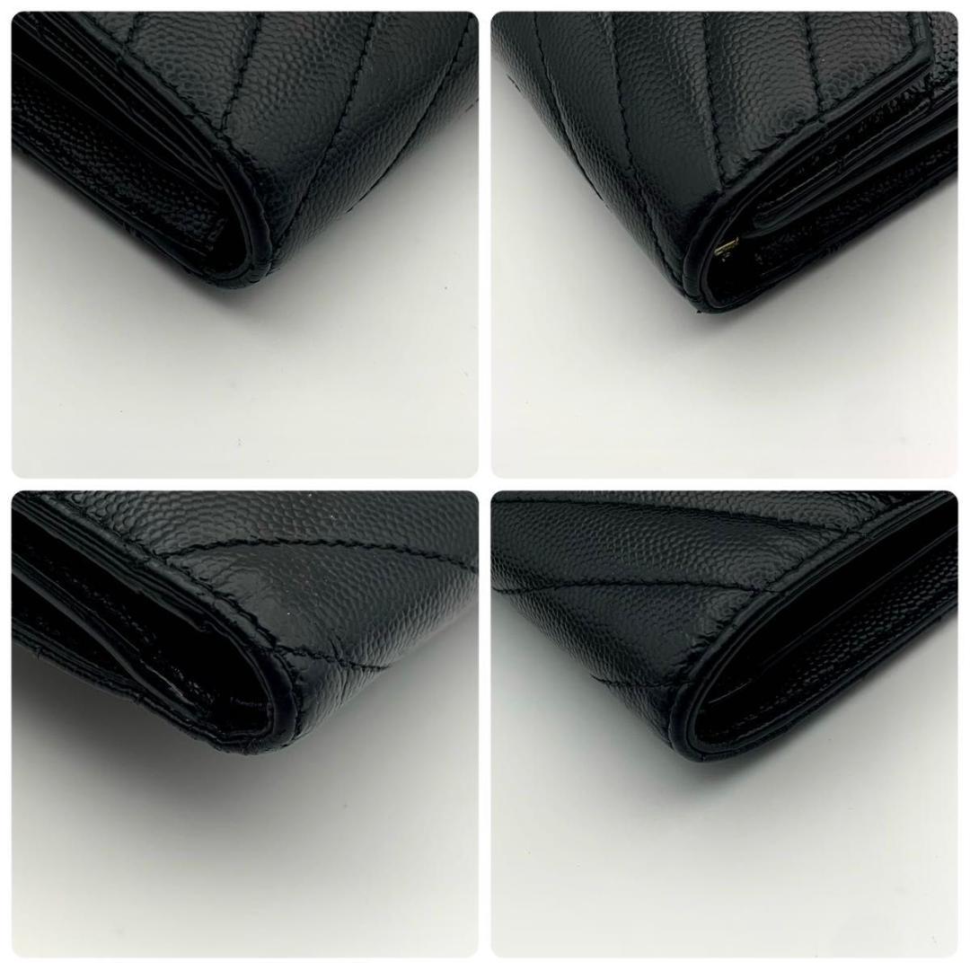 今だけセール！ サンローラン 三つ折り 財布 カサンドラ コンパクト 黒