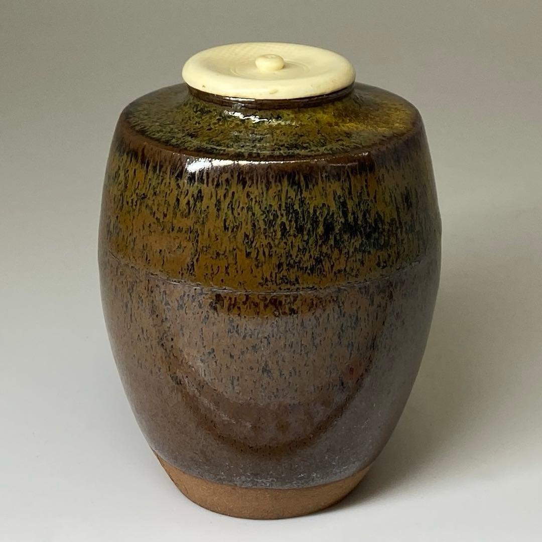 ☆茶3 笹田有祥 肩衝茶入 共箱 h7.8cm 東キ7-1025②