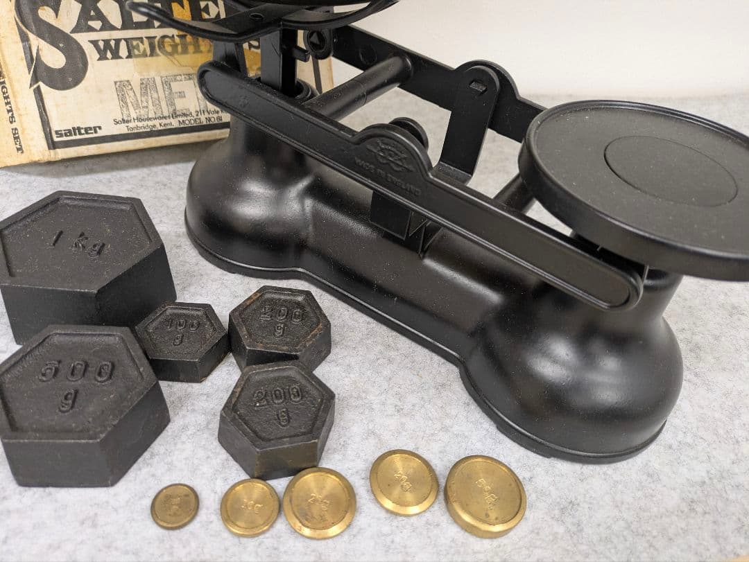 Salter 天秤式スケール 重りセット付き アンティーク雑貨