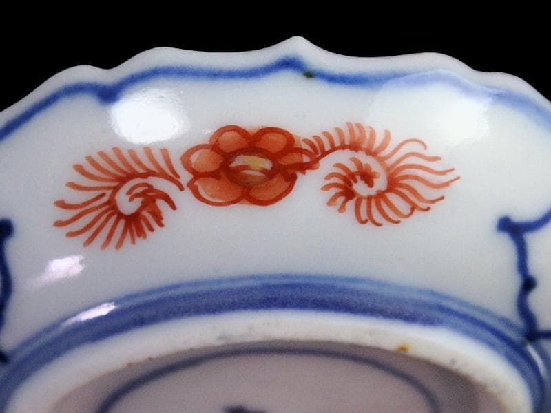 古伊万里　金襴手　花に松竹梅の図　豆皿　E725AS-CYd