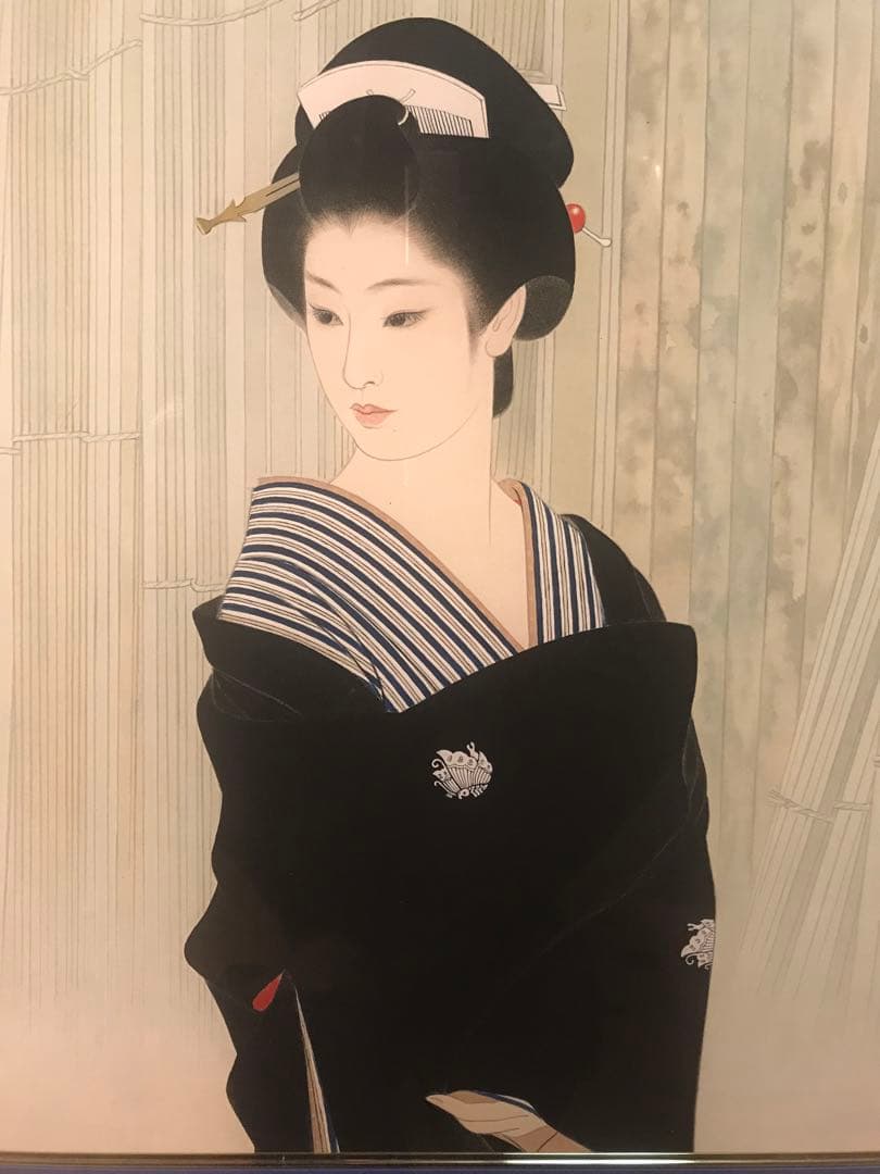 志村立美「木場(Ⅰ)」シルクスクリーン　刷り込みサイン・落款・作品証明シール有り