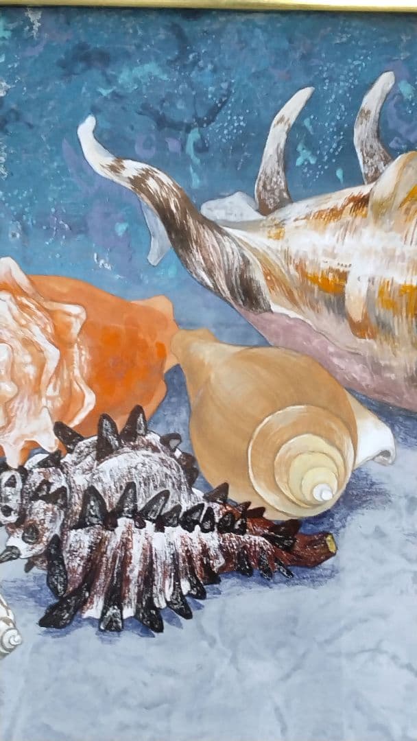 日本画「貝殻図」村越由子 3号