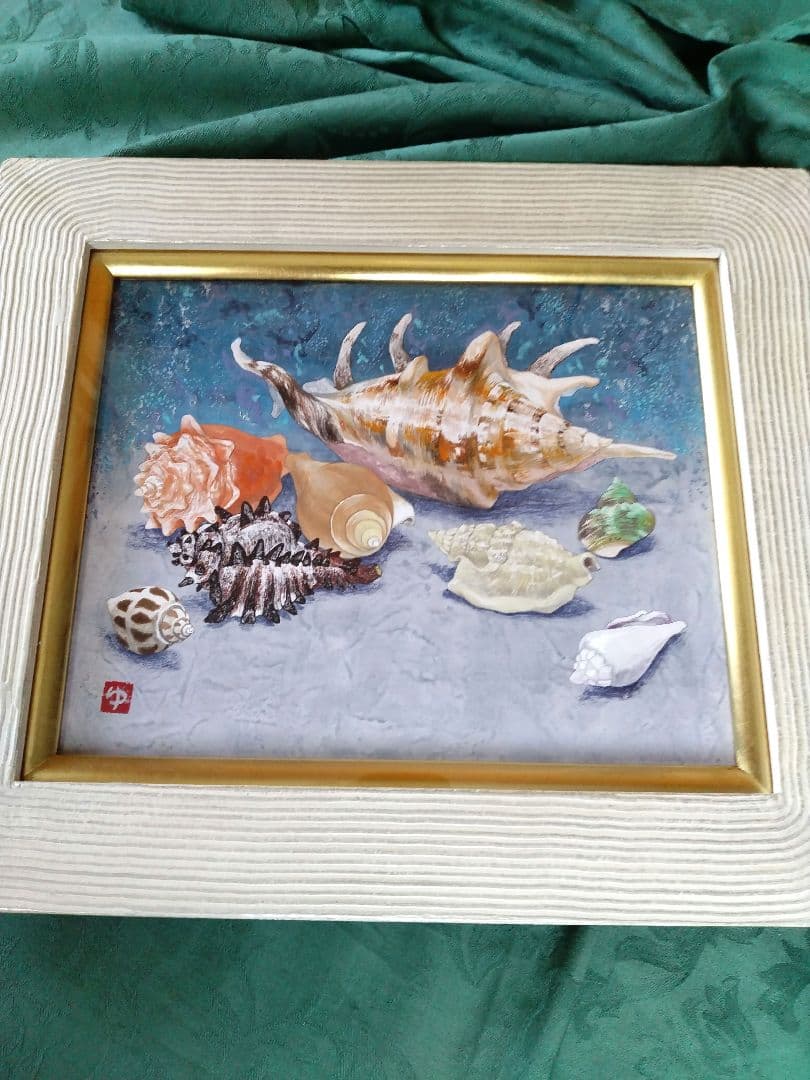 日本画「貝殻図」村越由子 3号