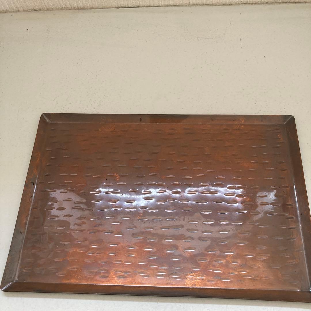 煎茶道具　銅製　打ち出し　急須盆