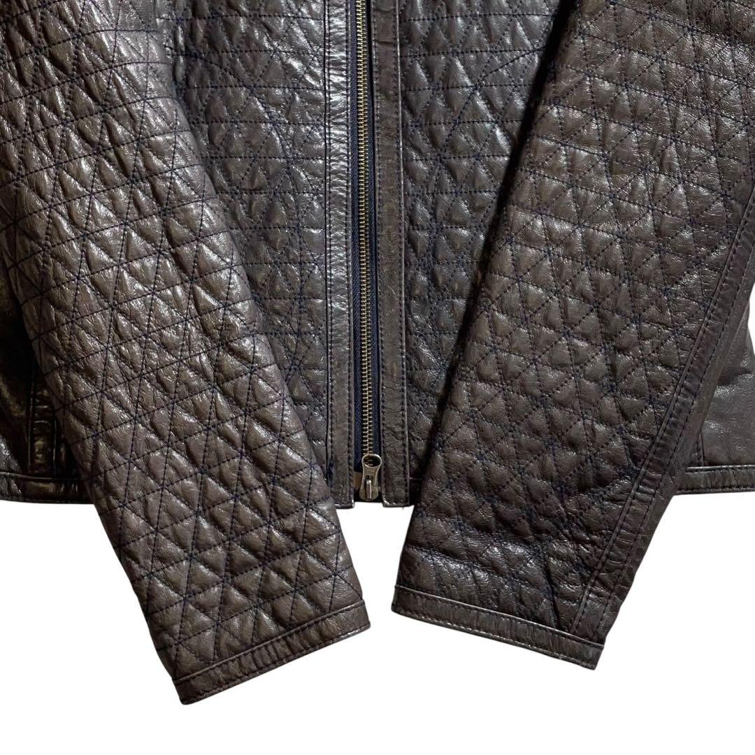 ARMANI JEANS レザージャケット シープレザー キルティング