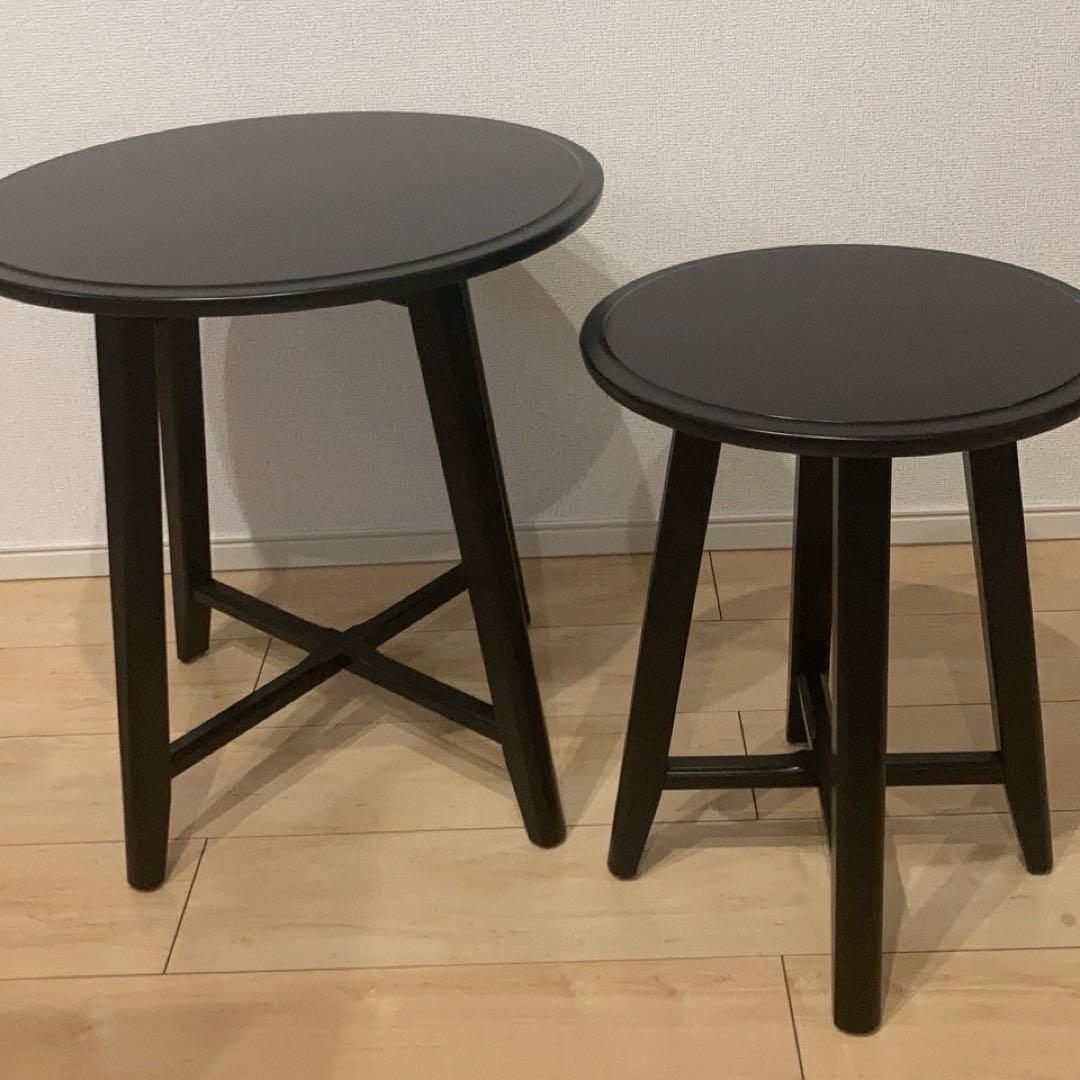 IKEA KRAGSTA クラーグスタ ネストテーブル2点セット, ブラック