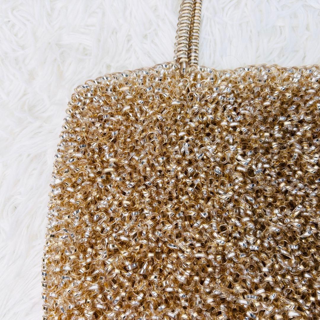 ★極美品★ アンテプリマ スクエア ラージ ワイヤーバッグ ゴールドシルバー