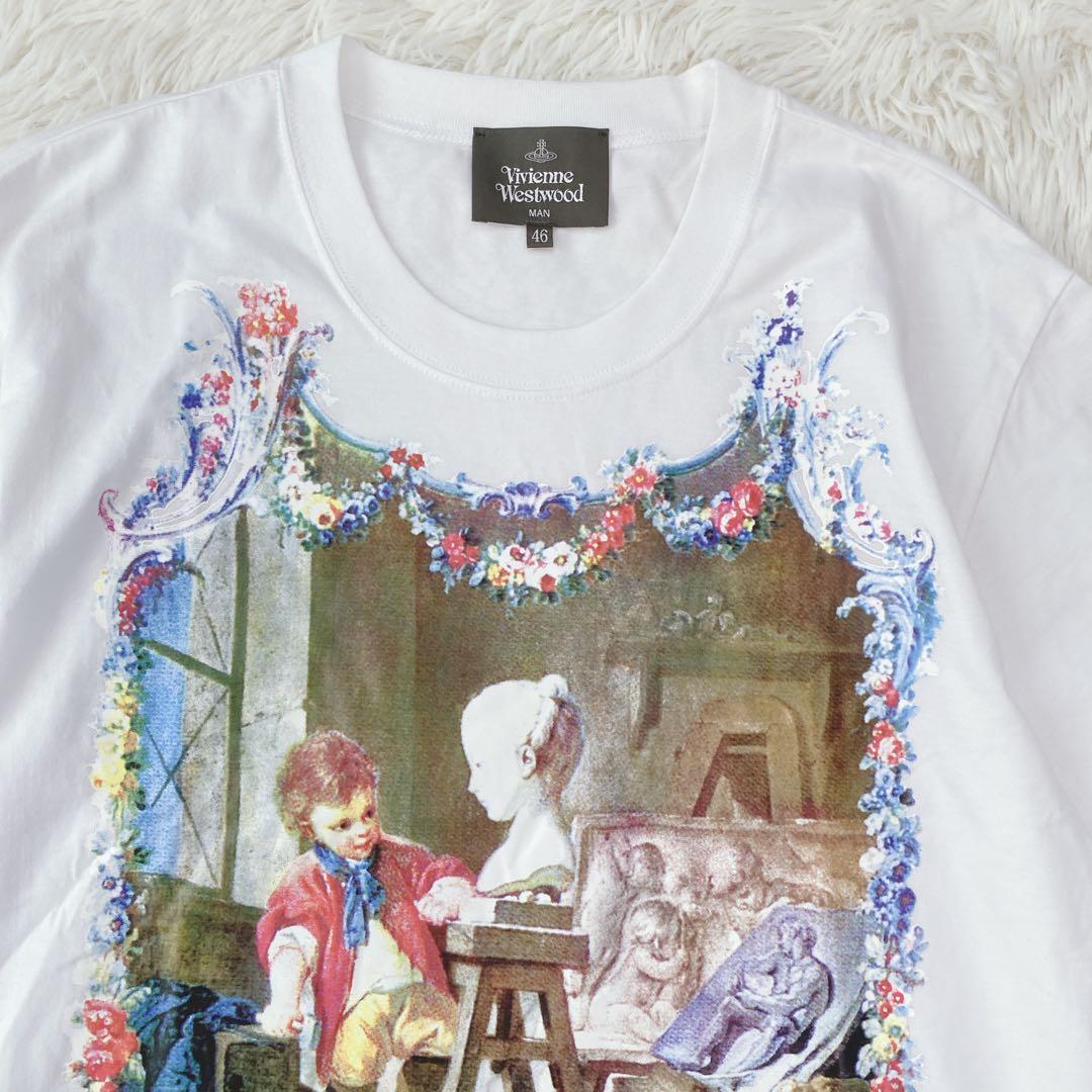 ヴィヴィアンウエストウッド アート プリント Tシャツ オーブ刺繍 大きめ 美品