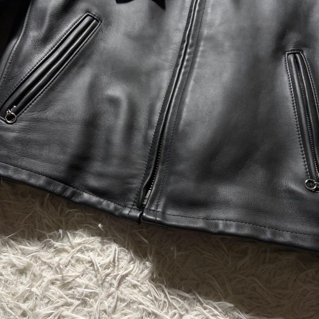 w*a様 未使用級/新型✨schott ライダースジャケット　641 黒　本革