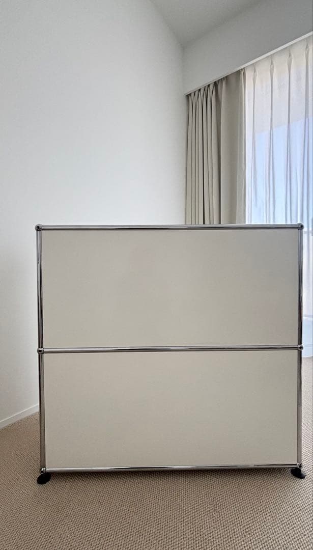 鍵付き2段2ドア　USMhaller USMハラー ピュアホワイト キャビネット