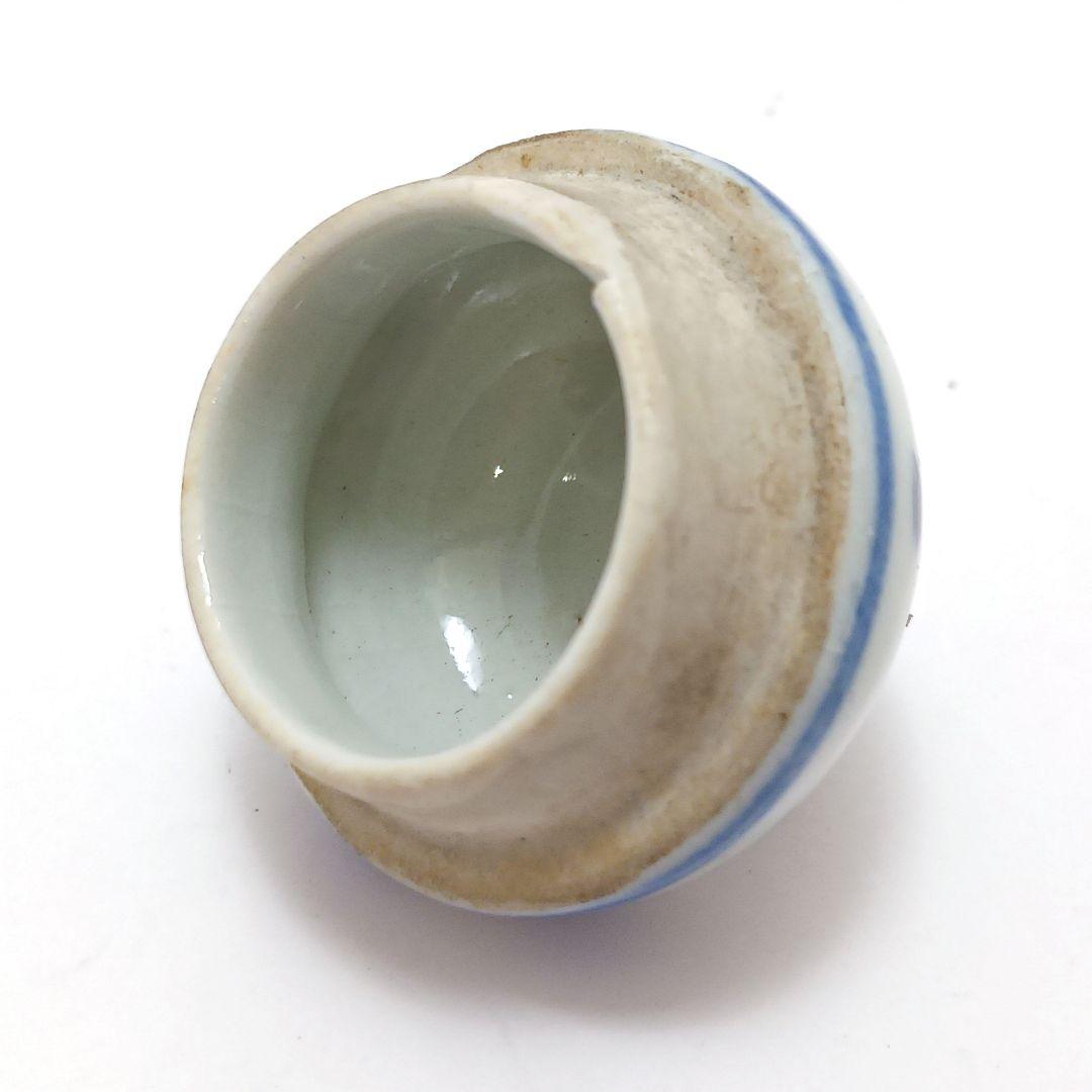 Y2466 清代唐物 新渡 古染付龍細密絵付急須 水注 萬歴年製　ma ten