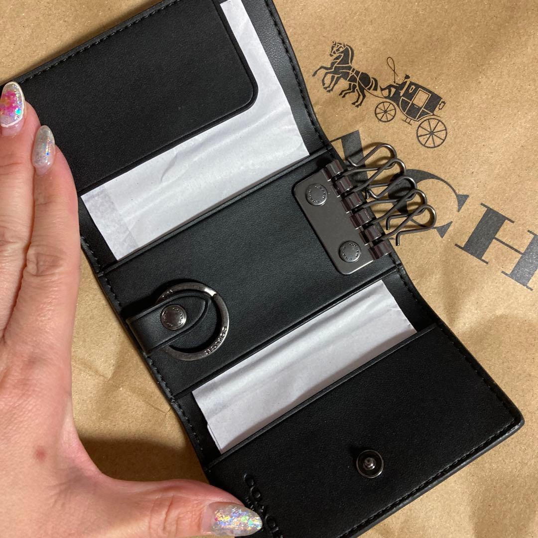 COACH コーチ　正規品　キーケース　黒　シグネチャー