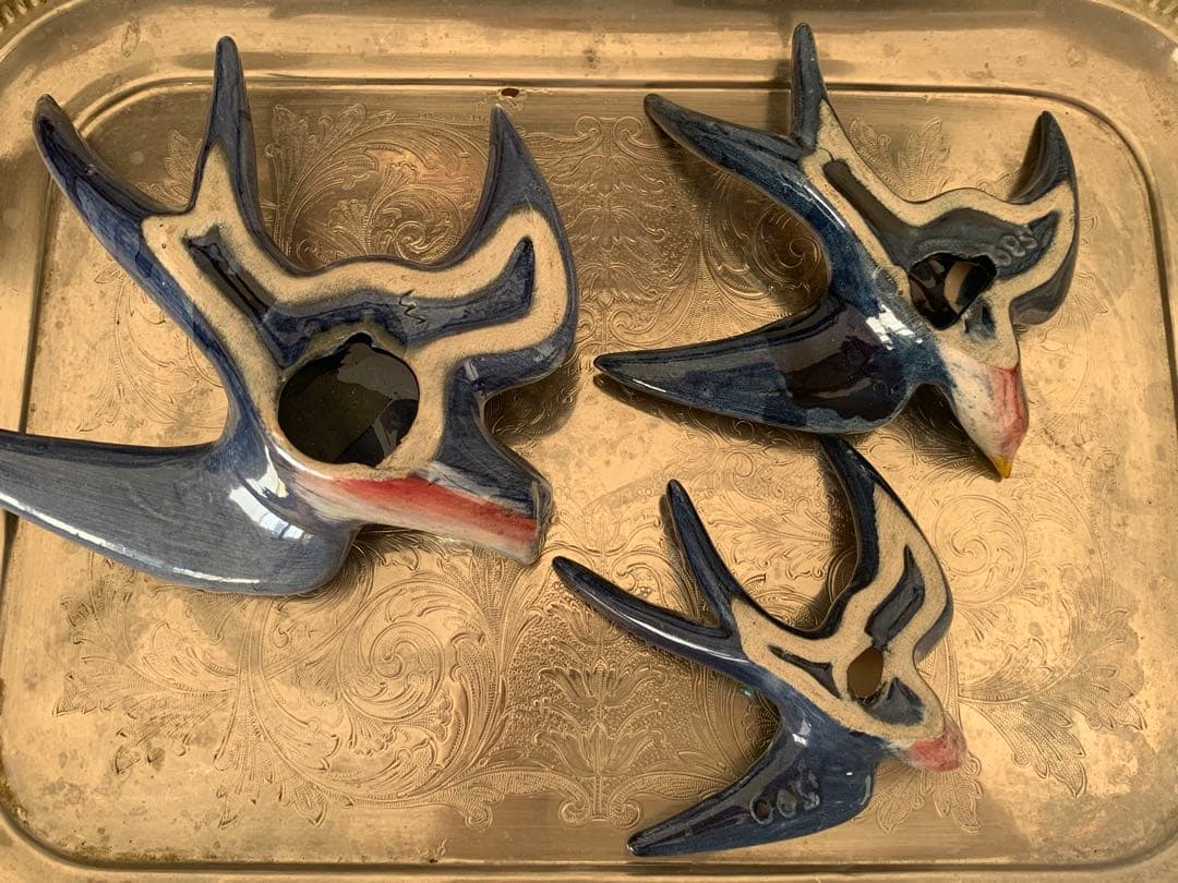 ベルギー　ツバメ　３個セット　壁掛け　ブロカント