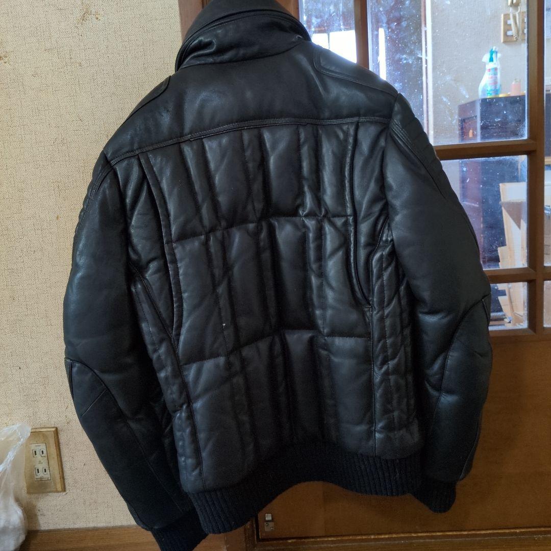 ユニオンジャップシングルライダースダウンジャケットブラックサイズM