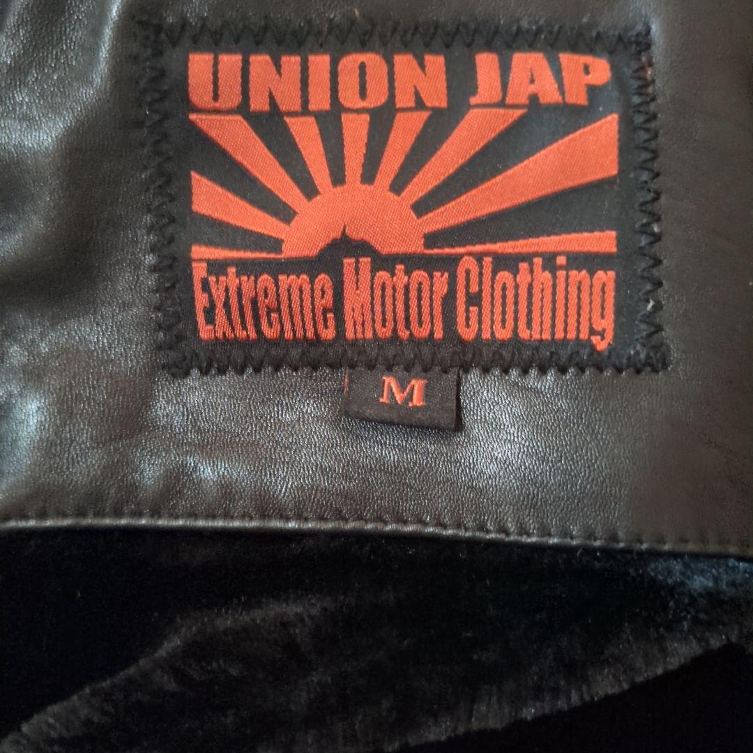 ユニオンジャップシングルライダースダウンジャケットブラックサイズM