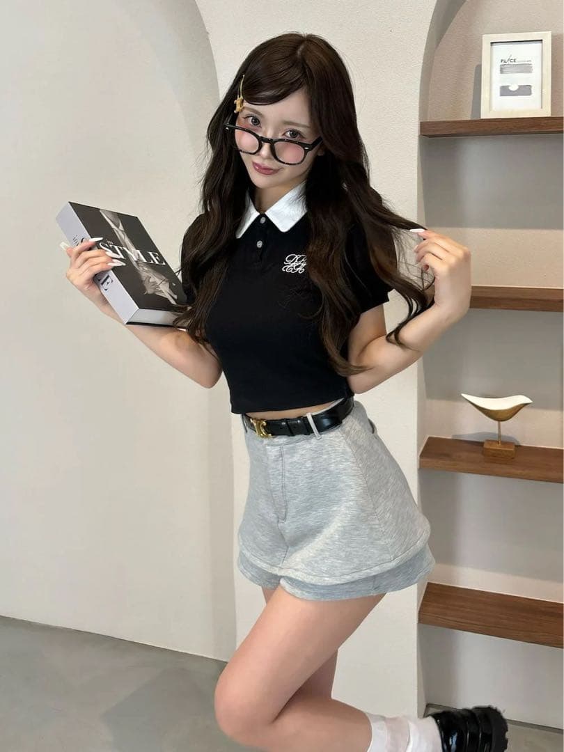 新品タグ付 ダーリッチ DRCHバイカラーポロシャツ ブラック F