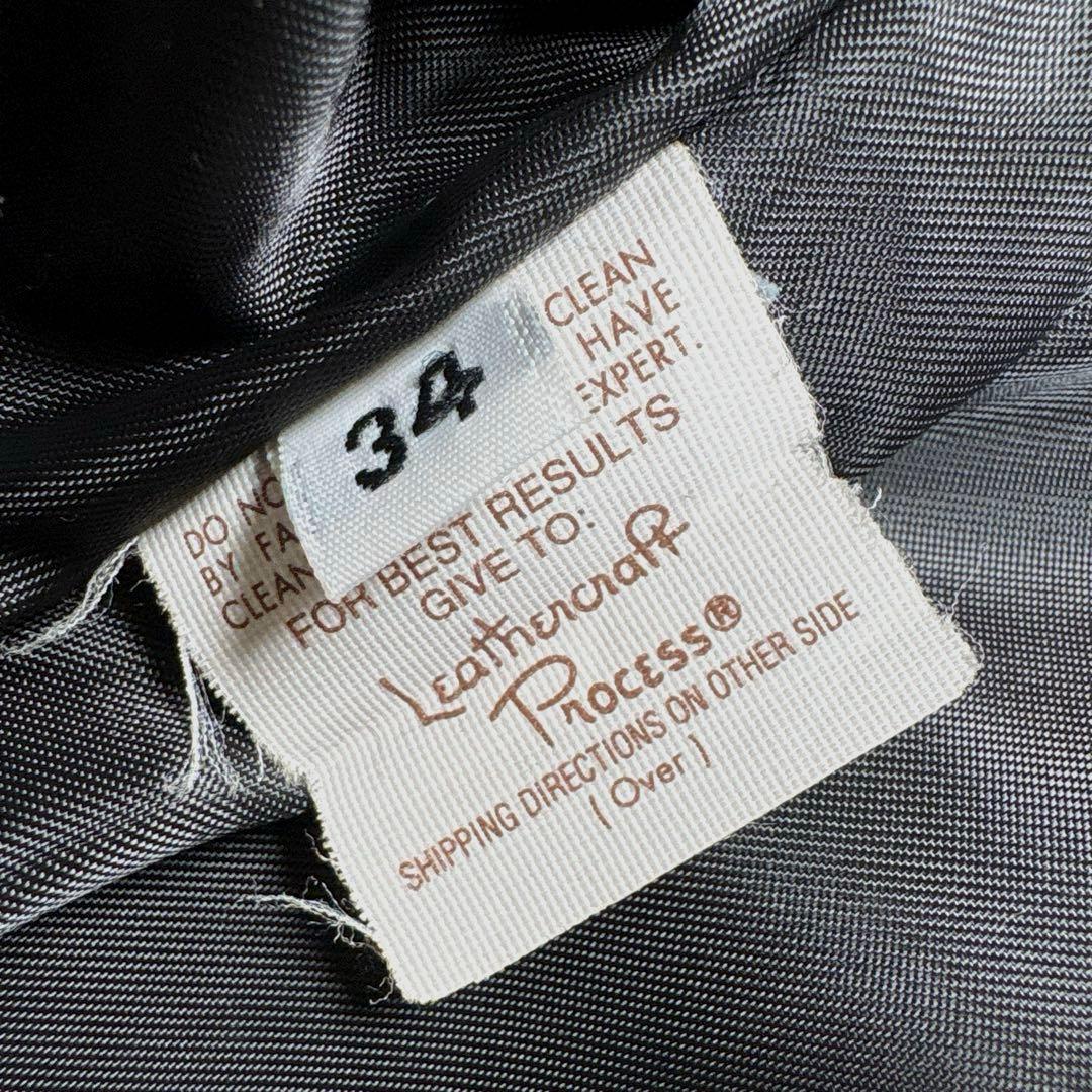 ✨希少・ボアライナー✨ショット　トラッカージャケット　レザー　米国製　袖リブ　黒