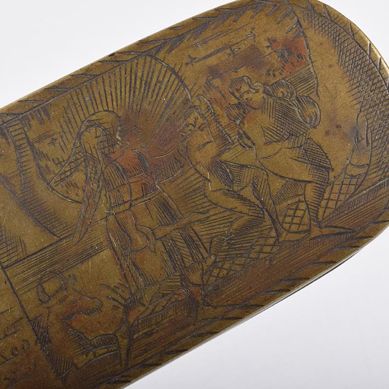 西洋アンティーク　十七世紀十八世紀　古銅　人物刻　嗅煙草入　2点　M　R8980