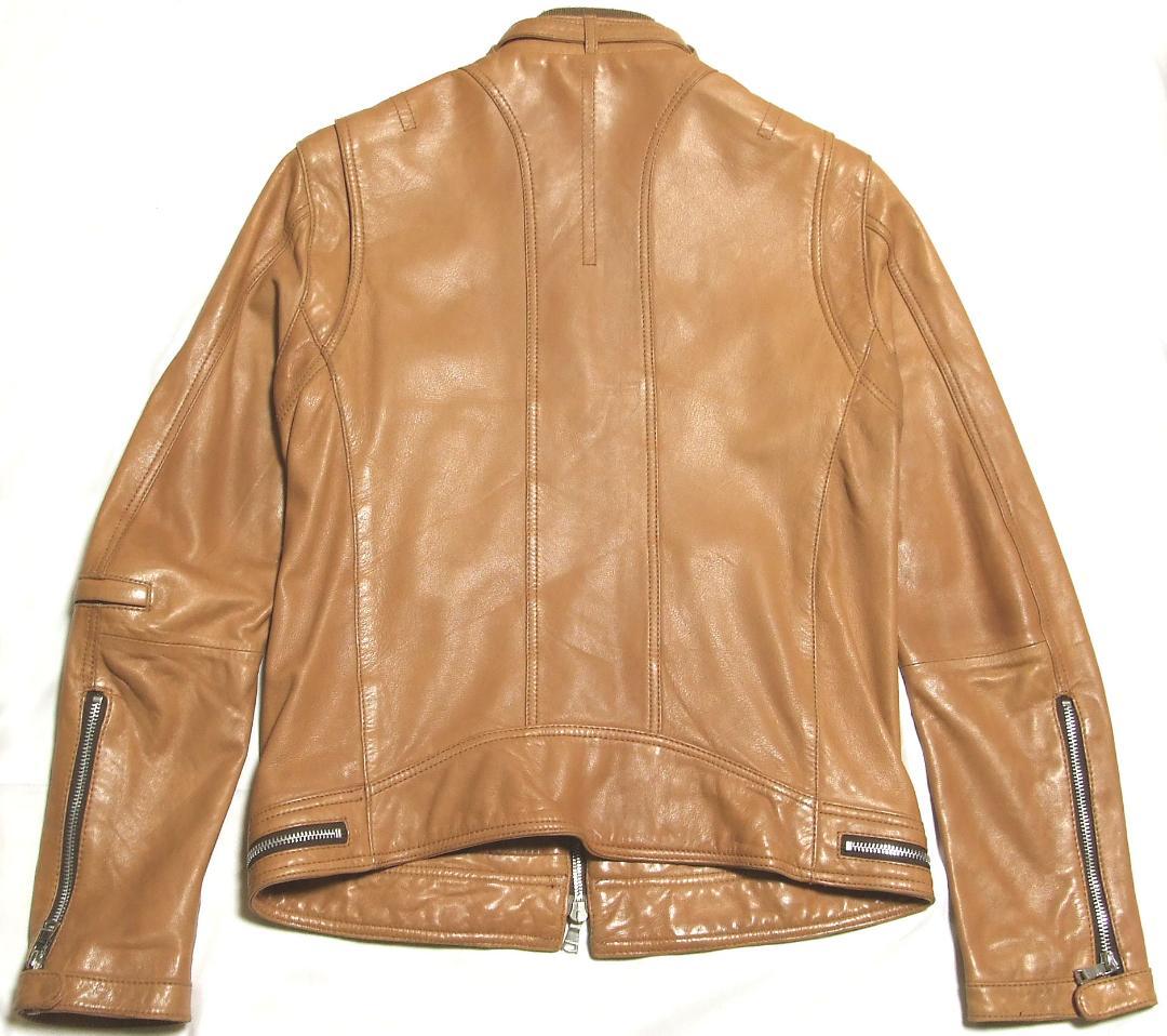 LOVELESS羊革シングルライダースJK【S】希少ヌメ色W-ZIP