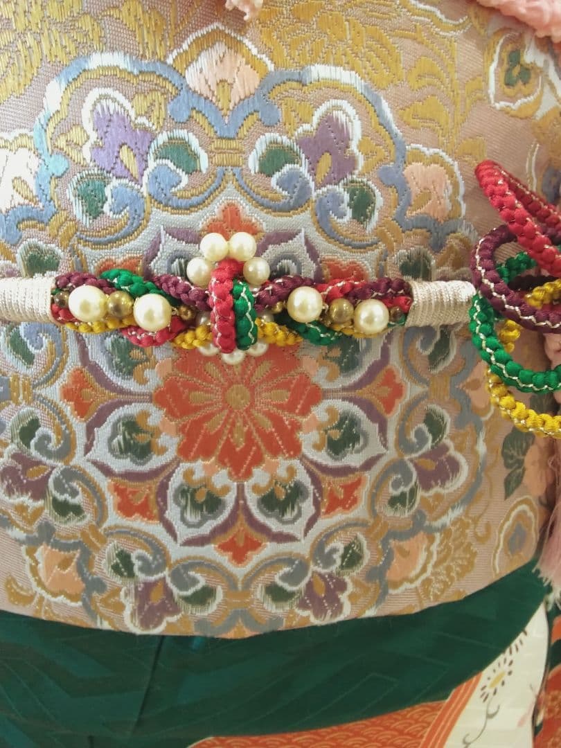 超お買得】振袖フルセット、正絹振袖成人式、重ね衿帯揚げ帯締め、西陣袋帯落款