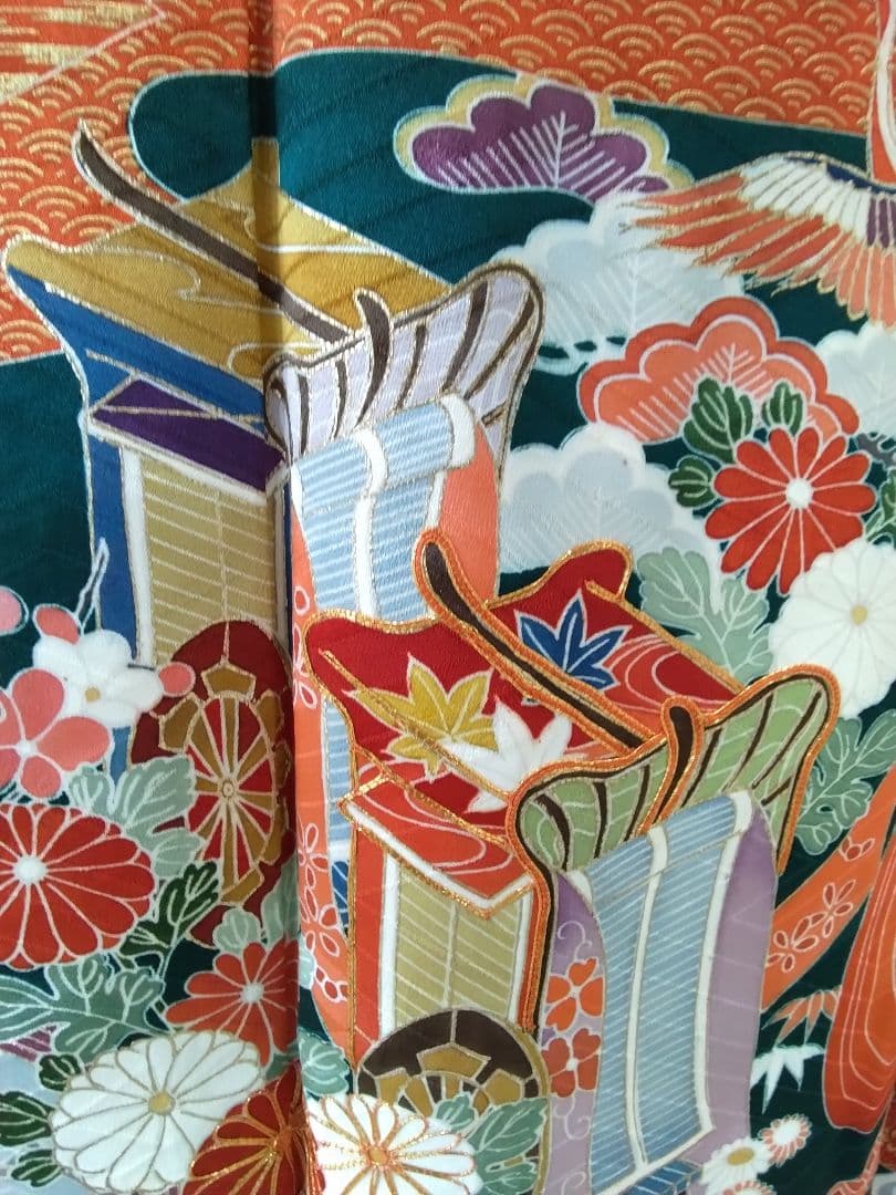 超お買得】振袖フルセット、正絹振袖成人式、重ね衿帯揚げ帯締め、西陣袋帯落款