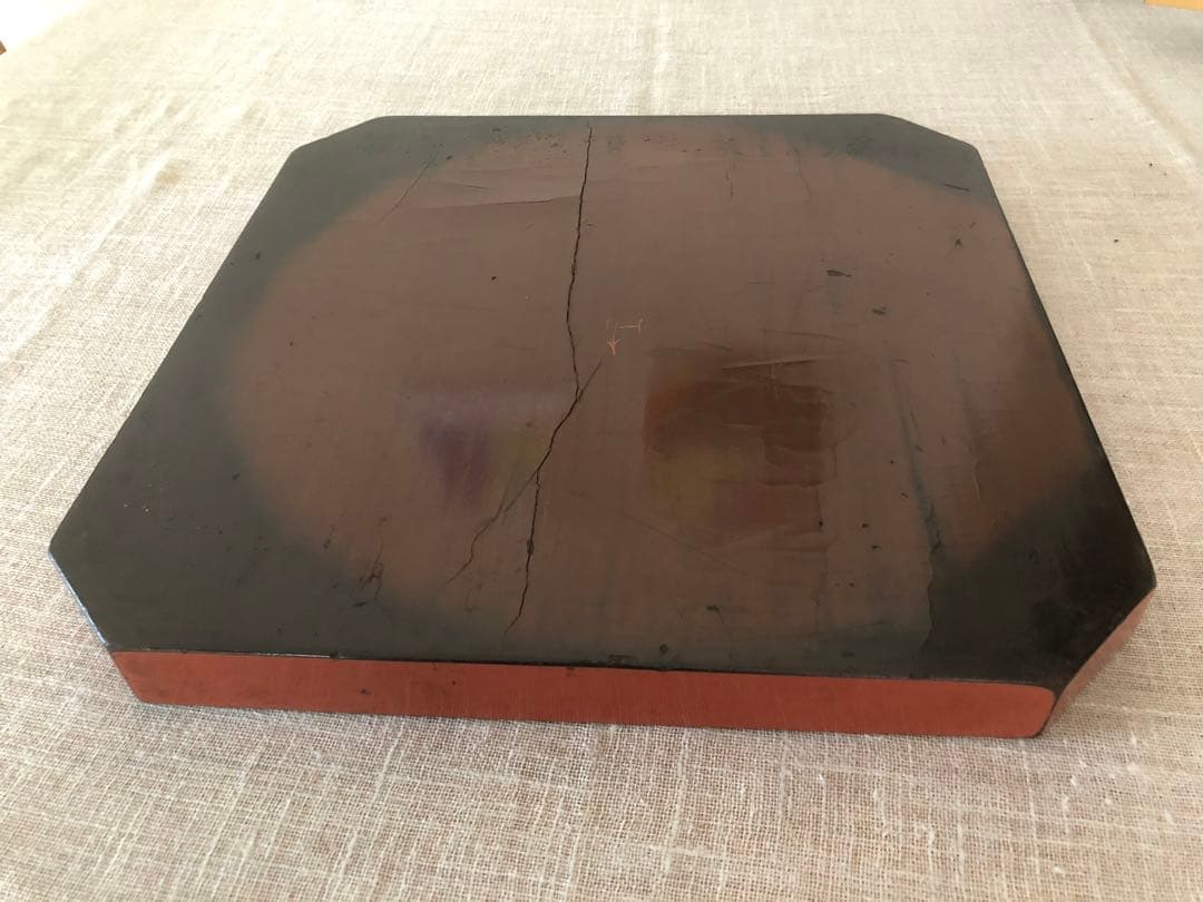 古美術 根来 隅切盆(折敷)