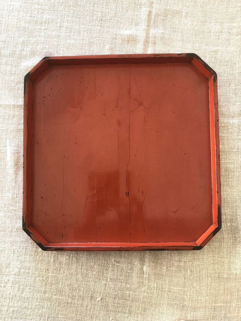 古美術 根来 隅切盆(折敷)