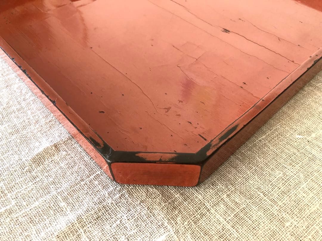 古美術 根来 隅切盆(折敷)