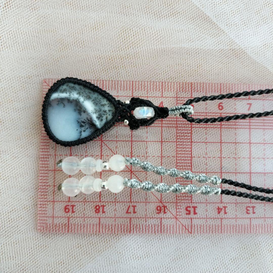 デンドライトオパール　ブルームーンストーン　マクラメ編みネックレス他1点同梱