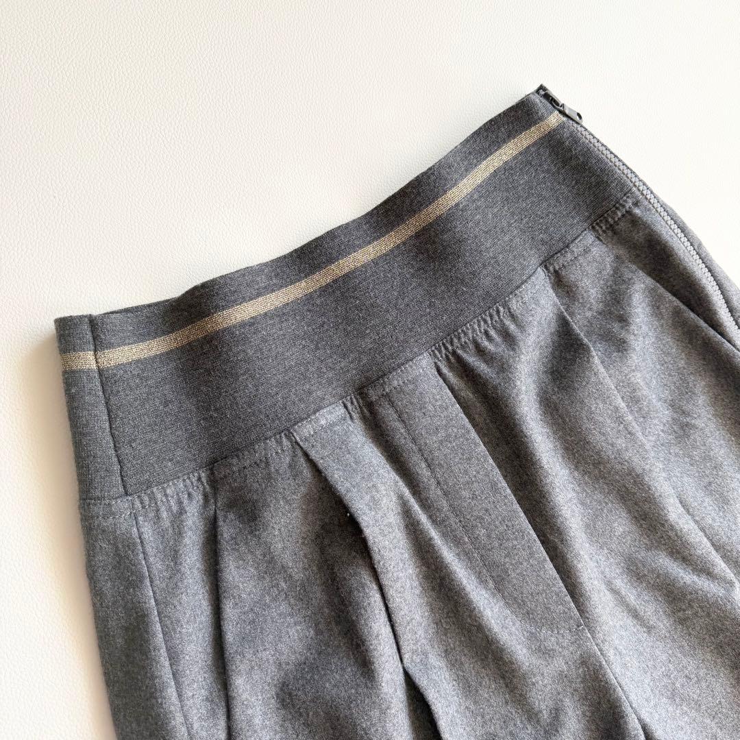 【ブルネロクチネリ】ガウチョパンツ クロップド丈 モニーレライン風 42 グレー