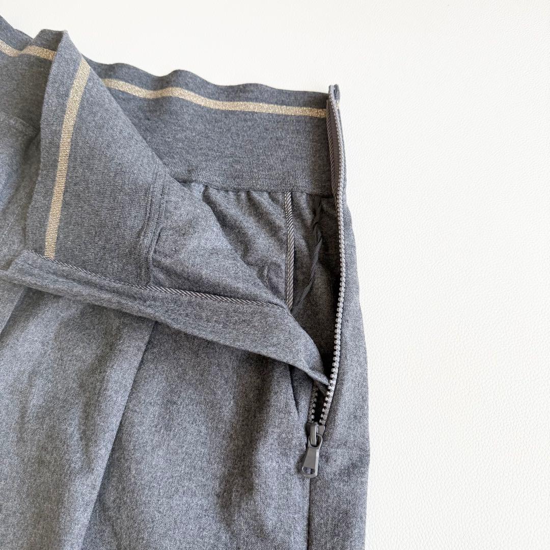 【ブルネロクチネリ】ガウチョパンツ クロップド丈 モニーレライン風 42 グレー