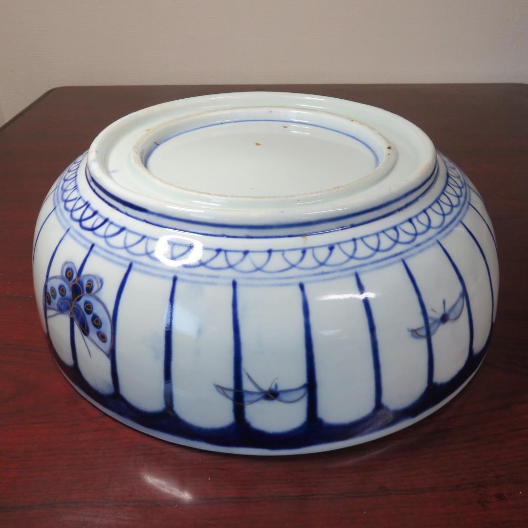 三組丼 山水 染付 二重高台 明治 三つ丼 三つ鉢 古伊万里 江戸 明治