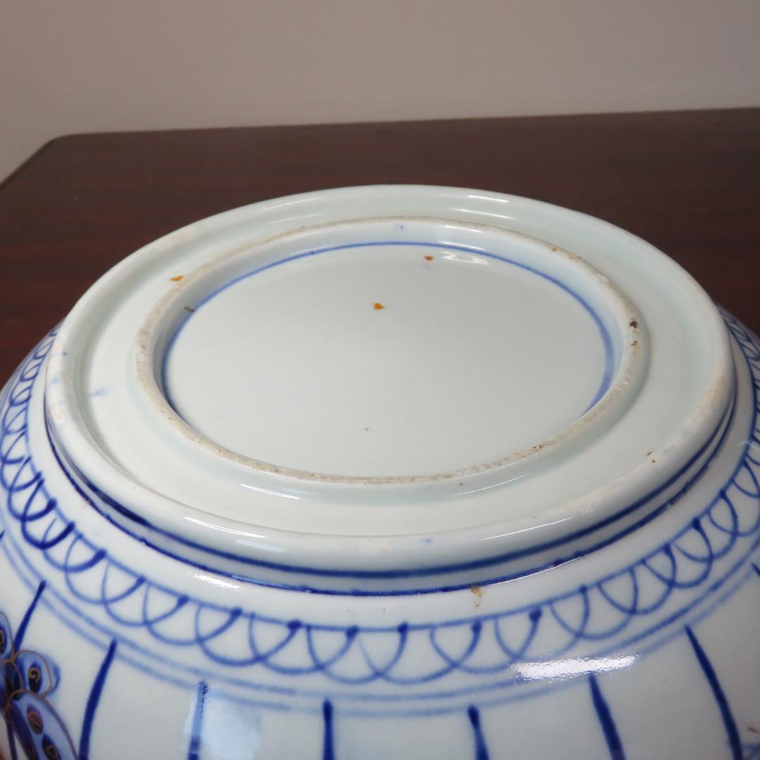 三組丼 山水 染付 二重高台 明治 三つ丼 三つ鉢 古伊万里 江戸 明治