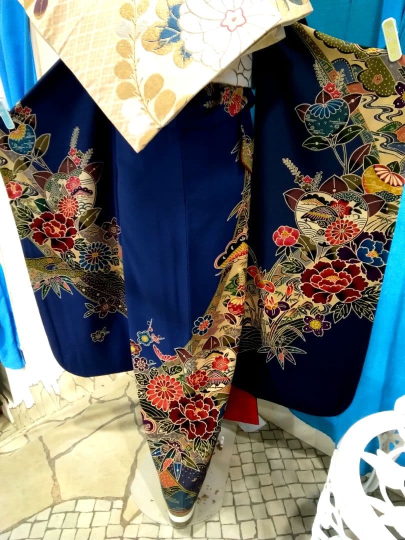 振袖フルセット、正絹紅型成人式、重ね衿、帯揚げ帯締め、西陣袋帯、襦袢、ガード加工