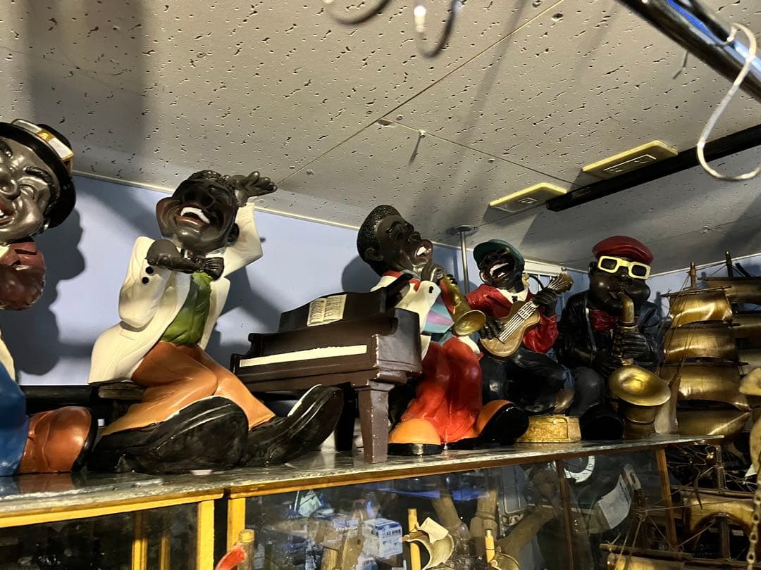 ジャズ人形、38センチ、FRP製黒人人形、JAZZ人形、JAZZ黒人バンド、