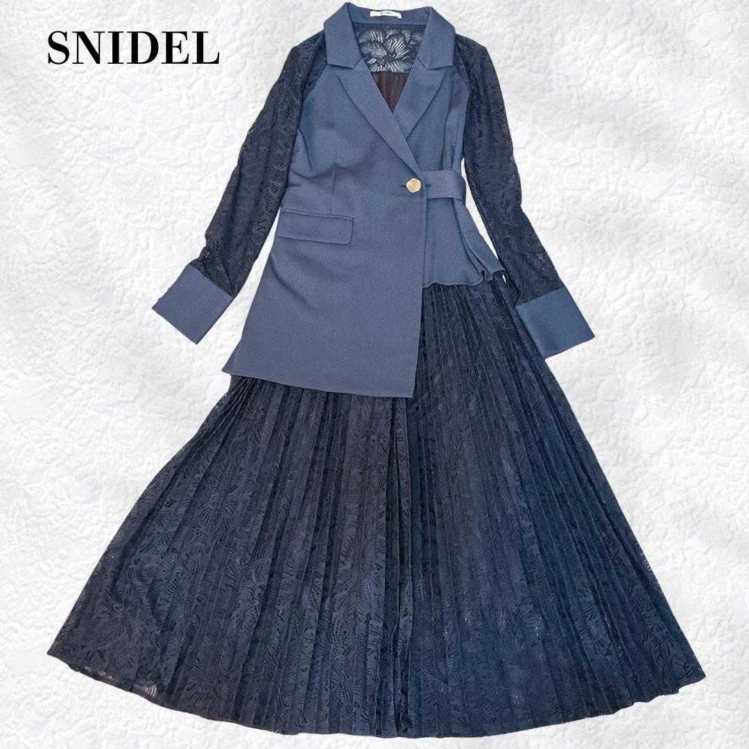 SNIDEL☆二次会 スイッチングレースドレス グレーS〜M相当 オケージョン