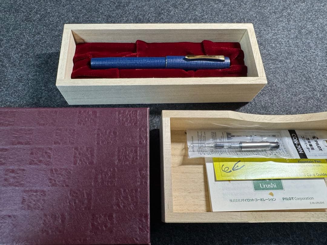 パイロット 変わり塗り石目 ダークブルー F 万年筆