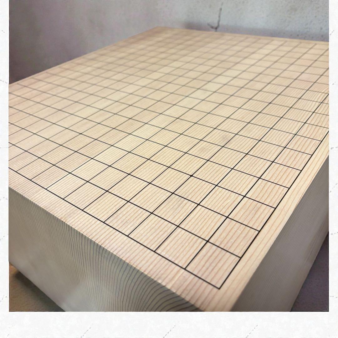 【重厚6寸】天然木 囲碁板 セット 脚付碁盤 蛤碁石 那智黒石 ヘソ付 良木目