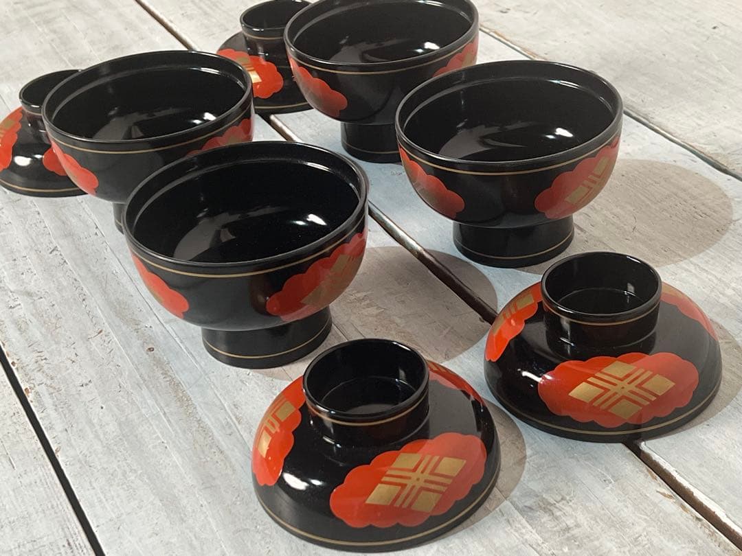 秀衡塗漆器 漆塗り 蓋付き お椀 セット