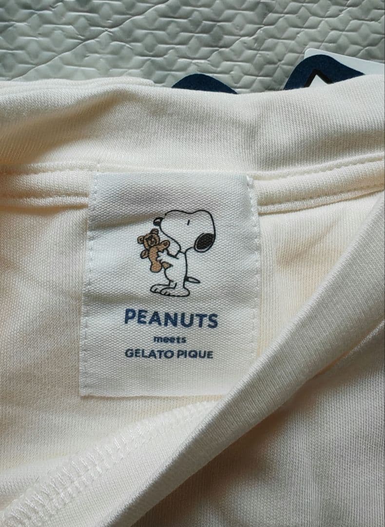 ジェラートピケ×スヌーピー　ワンポイントロンT 　ホワイト　上下セット 15-8