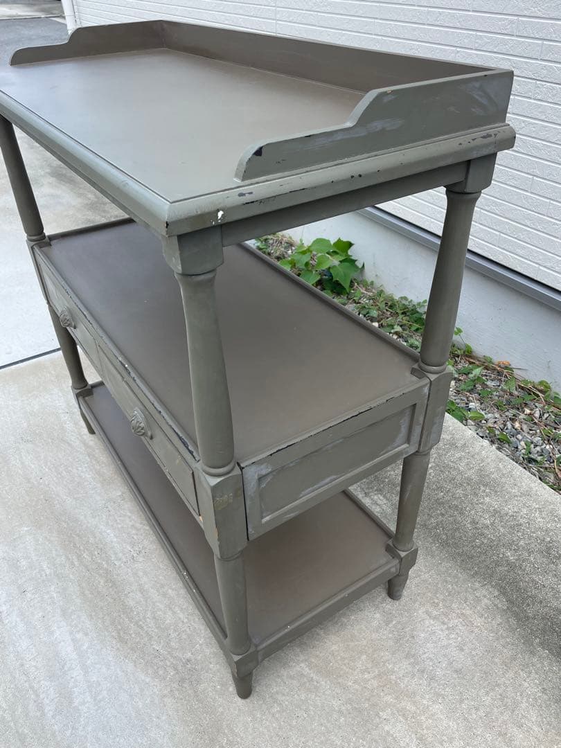 na アンティーク調　キャビネット　ラック　シェルフ　木製　引き出し付き